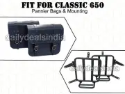 Genuine Leather Pannier Bags With Mounting For Royal Enfield Classic 650 D3