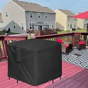 Izzybang 5 Piece Bar Height Patio Dining Set Covers Waterproof Outdoor 66 Inch Square Patio Furniture Bar Height High Top Bistro Table & Chair Sets Winter Cover, Black