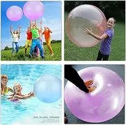 2 pcs Bubble Ball Toy for Kids Inflatable Water Bubble Ball Balloon Beach Ball Garden Ball for Outdoor Indoor Play, Soft Rubber Ball Balloon