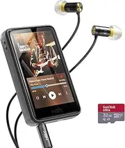 HiBy R1 HiFi MP3 Player with Bluetooth 5.1 Hi-Res Audio Certified DSD 256 Native Tidal Qobuz Player MSEB Tuning 3”Touchscreen 32GB+ Yves Earphones