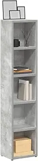 Modern CD Cabinets 2 pcs Concrete Grey Engineered Wood 21x16x93.5 cm with Ample Storage Space for CDs, DVDs, Blu-rays - Sleek Shelves and Display Rack for Media, Games