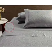 Hotel Jacquard Cotton Rich Sheet Set Grey