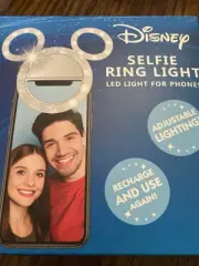 NIP Disney Mickey Mouse Silhouette Selfie Ring LED Light Recharge/Adjust