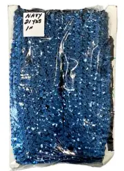 Craft Stretch Trim Sequin Roll Banding Flat Sequins Navy, 21 Yards, 1” New