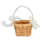 Small Braided Basket Round Mini Flower Girl Wedding Hand-Woven Party Decoration