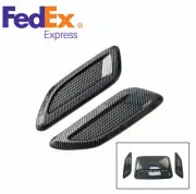 3xGlossy Carbon Fiber Color ABS Car Air Flow Intake Hood Scoop Vent Bonnet Cover