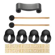 9Pcs Tongue Drum Accessories Set W/ Mallets Holder Finger Sleeves Stickers Q3R2