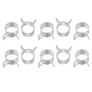 Spring Hose Clamp, 10pcs 65Mn Steel 13mm Low Pressure Air Clip, Nickel Plated