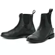 66ER Ovation Horse Rider Energy Zip Front Synthetic Paddock Boots Black