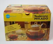 NIB Jenaer Glas Teekanne Mikado Teapot Germany 1.2 L 3 Pieces: Teapot/Lid/Filter