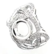 14k White Gold Diamond Ring Setting 1.54 TCW - Semi Mount Ring