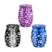 3PCS Paws Print Pet Cremation Urn Small Animal Ashes Box Pet Lost Keepsakes Jar