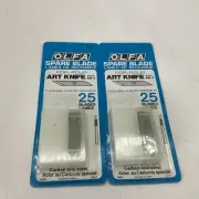 OLFA Spare Blades 25 Pack For Art Knife (AK-1) Carbon Tool Steel Pack Of 2 (50)