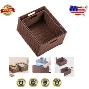 Versatile Dark Brown Woven Storage Baskets – Perfect for Home Organization