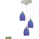 ELK Lighting LCA203-7-16M Buro Mini Pendant Satin Nickel with Blue