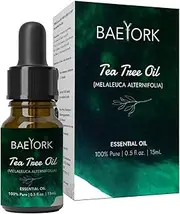 Baeyork Australian Tea Tree Oil 15 mL (0.5 Fl. Oz.) - 100% Pure Essential Oil for Aromatherapy, Diffusers, and DIY