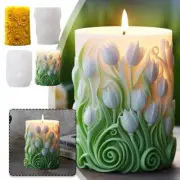 3D Pillar Candle Silicone Mold Wave Candle Wax Soap Y Mould DI N7L8