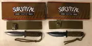 Lot 2 Survival Knives Hunting Bug Out Bag Prepper Emergency Camping EMP Doomsday