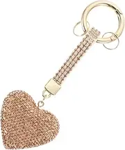 [BESPORTBLE] Chic Rhinestone Heart Keychain Women's Keyring for Car Keys Stylish Bag Charm Bling