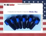 M5 x 16mm Titanium Bolt PURE GR5 Taper Head / Ti Bolt 6 pcs - BLUE for stems