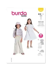 BURDA KIDS 9225 GIRLS DRESS & JACKET Sewing Pattern Ages 5 -10 Skill: EASY
