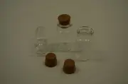 Clear Glass Cork Bottles Bead container / wedding favor , 40x22mm; 13mm Qty 12