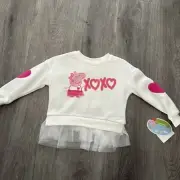 Peppa Pig 2T XOXO Hearts - New - Sweater