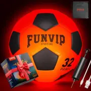 Funvip Light Up LED Soccer Ball, Rechargeable Glow in The Dark Soccer Ball wi...