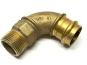 Viega ProPress 77522 1-1/2" x 1-1/2" 90 Elbow Bronze C x M NPT
