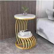 New End Table Simple Modern Side Table Light Luxury Small Round Table Nordic Rock Slab Marble Coffee Table Sofa Corner Table Sofa Table