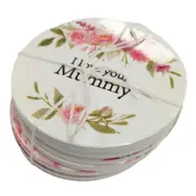 Kitchen Cork Backed Ceramic Coasters Mum Set 6 Assorted