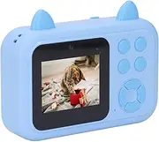 VELATEMOR Kids Digital Camera, Rich Frame Scenes 24MP Photo 1080p Video 1300mAh Battery Thermal Print Camera 2.4 Inch Screen for The Holiday (Blue)