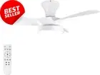 32" White Ceiling Fan with Light & Remote, 3-Color 6-Speed for Rooms