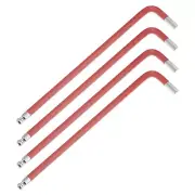 4Pcs Ball End Hex Key Wrench, 6mm l Shape Extra Long S2 Steel Repair [Red]