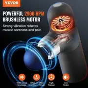 Massage Gun Deep Tissue Percussion Muscle Massager for Athletes - with 4 Speed Levels & 4 Massage Heads 7.4V 2500mAh Batteries Handheld Mini Massage Gun
