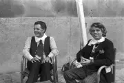 Marcello Mastroianni and Lino Toffolo on the set of the film 1971 Old Photo