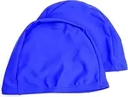 Easyglide 2 Pack Deluxe Spandex Swimming caps for Lycra Fabric Adult Junior Kids childen Swim hat, Royal Blue, Adult