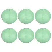 6pcs 10 Inch Folding Hanging Paper Lanterns for Wedding Home Party Light Green