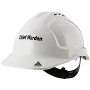 Tuffgard Vented Safety Hard Hat Chief Warden White