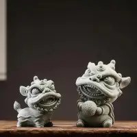 在飛比找蝦皮購物優惠-【匯美】#現貨速發 醒獅擺件 小麒麟 小石獅子 舞龍舞獅 抱