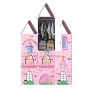 SOGA 10 Cubes DIY Castle Print Portable Wardrobe Divide-Grid Modular Storage Org