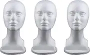 3x Female Foam Manikin Head for Hairpiece
