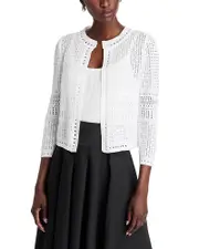 Misook Pointelle Knit Jacket