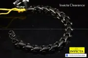 Invicta Men's Elements Black Stainless Steel Hook Buckle Clasp Bracelet 39628