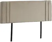 Linen Fabric Double Bed Deluxe Headboard BedHead - 80mm Thick Beige 2