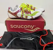 Saucony Womens Showdown Spiked Running Shoes Cleats Size 11 IsoFit FlexFilm New