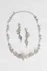 BRIDAL/ BRIDESMAID/ MUM CRYSTAL CLUSTER NECKLACE & EARRING SET-WEDDING JEWELLERY