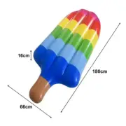 180Cm Inflatable Pool Float Lounge Rainbow Ice Cream Inflatable Floating Bed Wat