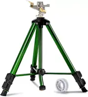 Impact Sprinkler on Tripod Base, Tripod Sprinkler with 360 Degree Coverage, Extr