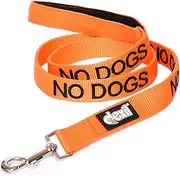 NO Dogs (Not Good with Other Dogs) Orange Colour Coded 60cm 1.2m 1.8m Luxury Neoprene Padded Handle Dog Leads Prevents Accidents by Warning Others of Your Dog in Advance (1.2m)